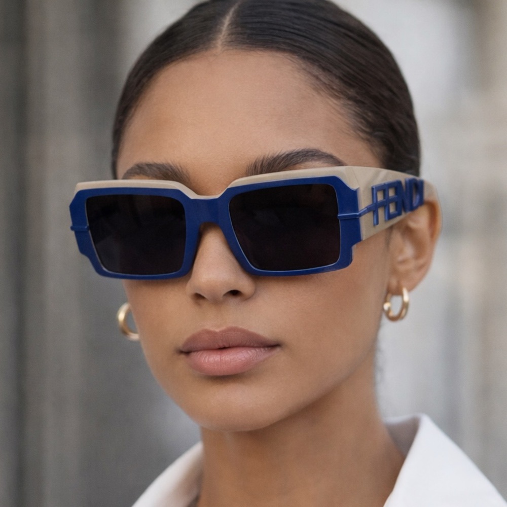 Fendi Sunglasses in Blue and Tan